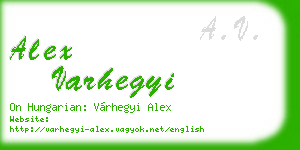 alex varhegyi business card